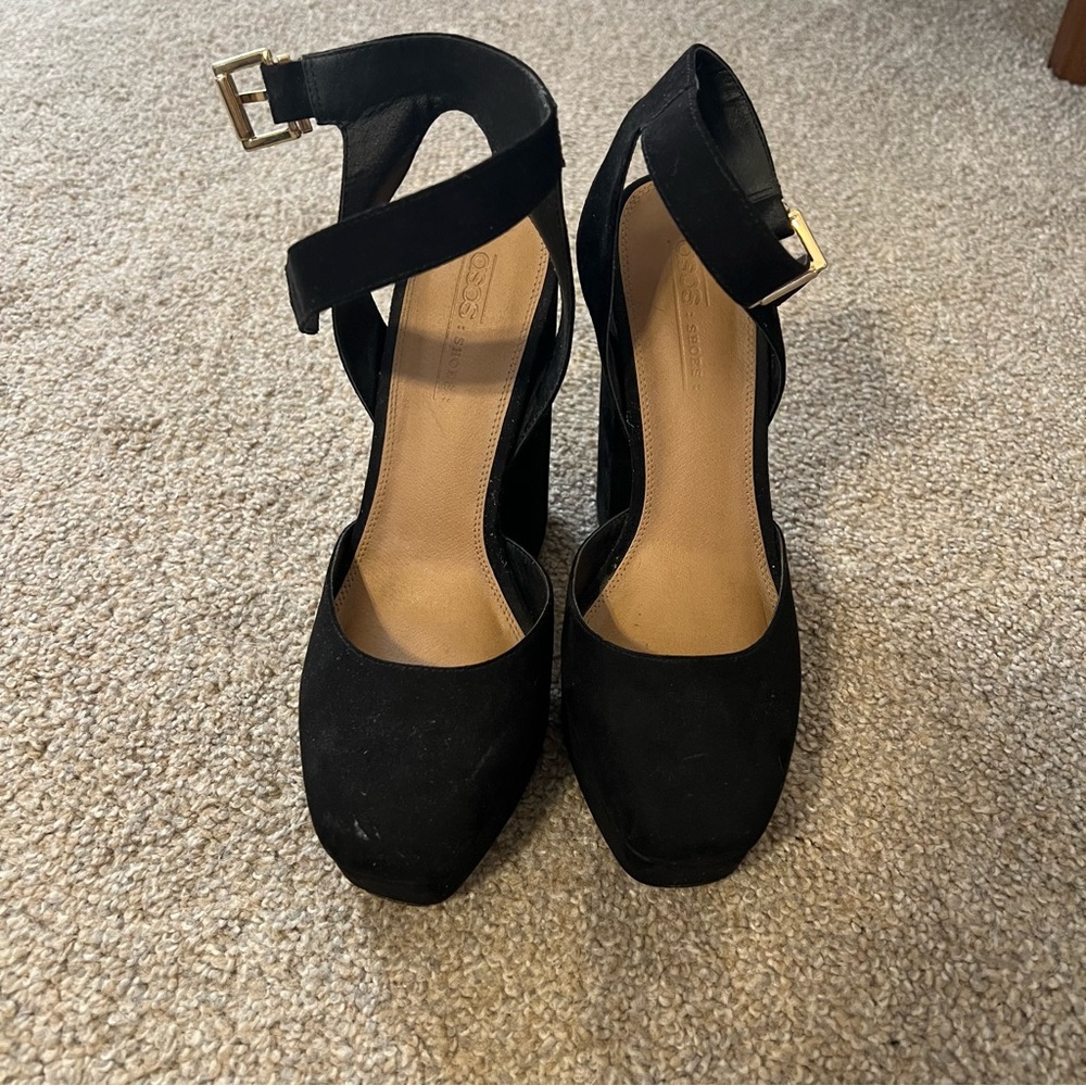 ASOS Piñata Platform Heels Faux Suede Size 9